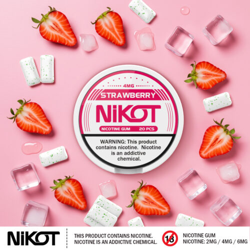 NIKOT -Nicotine gum Strawberry 4MG